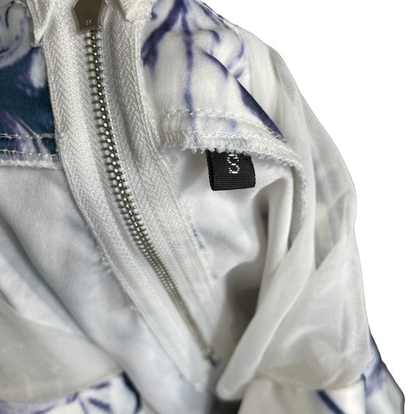 Floral Halter Neck Mini Dress - White and Blue - Picture 14 of 16